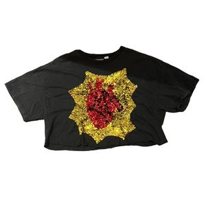 Hand Embroidered Cropped Tee